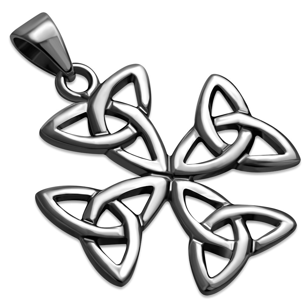 Sterling Silver Trinity Knot Pendant Necklace - Solvar
